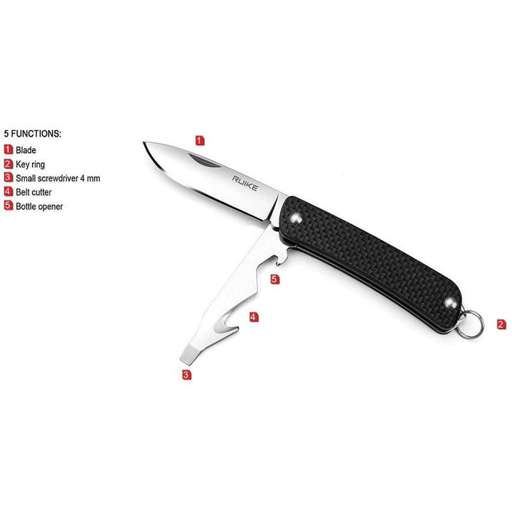 Ruike S21 Small Multifunction Knife Black G10 12C27 Sandvik - Knives.mx