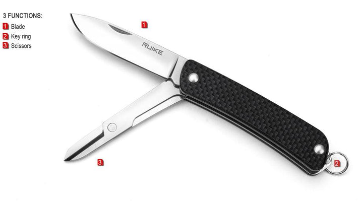 Ruike S22 Small Multifunction Knife Black G10 12C27 Sandvik - Knives.mx