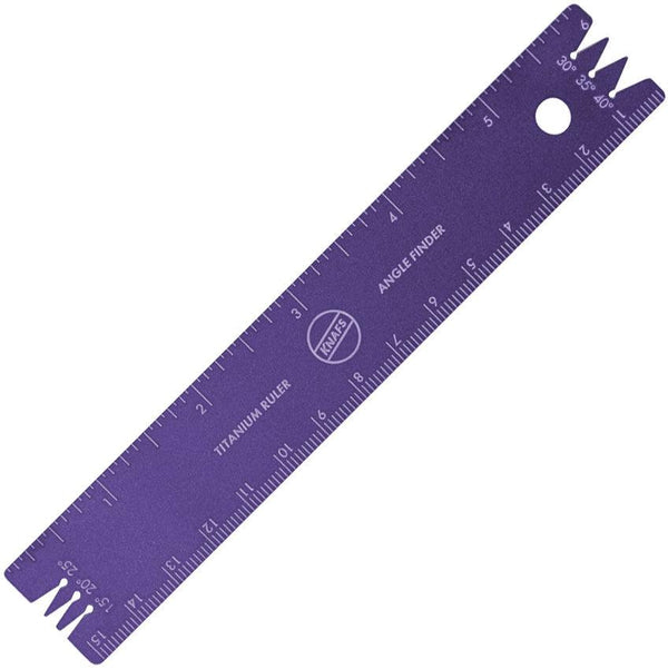 Ruler with Knife Angle Finder Purple Anodized Titanium - Knives.mx