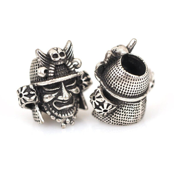 SAMURAI HELMET BEAD FOR LANYARD CHARM , PARACORD, BRACELET 19X20MM - Knives.mx