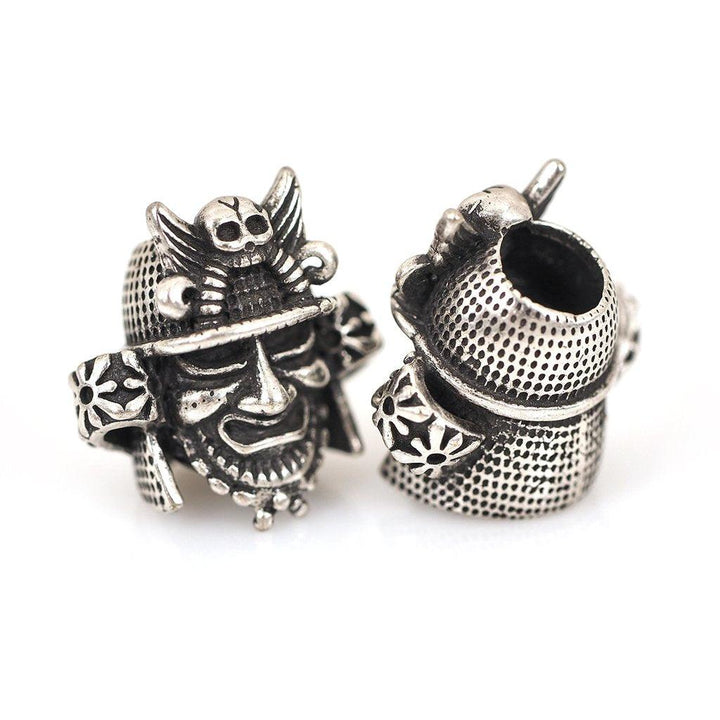 SAMURAI HELMET BEAD FOR LANYARD CHARM , PARACORD, BRACELET 19X20MM - Knives.mx