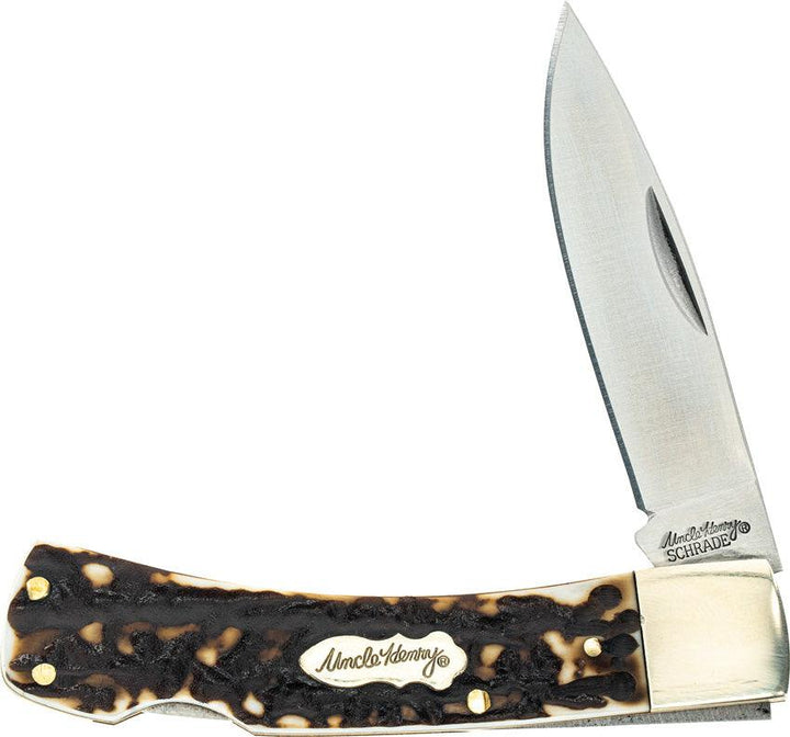 Schrade Bruin Lockback Staglon Satin 7Cr17MoV - Knives.mx