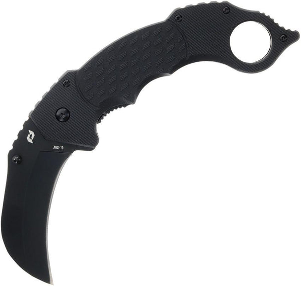 Schrade Delta Class Boneyard Linerlock Karambit Blade Blackout G10 Oxide Coated AUS-10A - Knives.mx