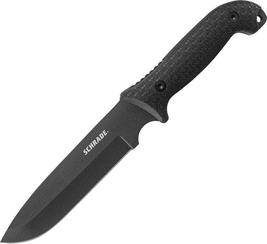 Schrade Frontier Knife Black TPE Coated 1095HC - Knives.mx