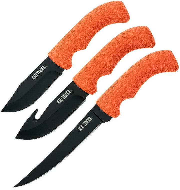 Schrade Hunting Set Orange Black Oxide Coated 7Cr17MoV - Knives.mx