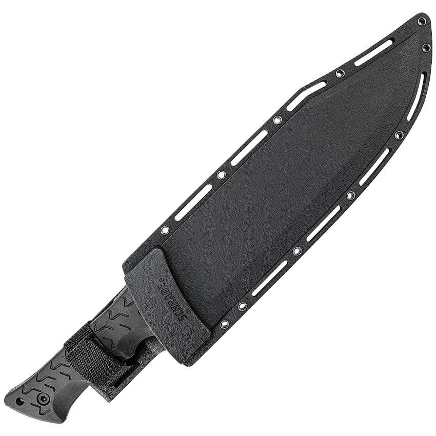 Schrade LeROY Fixed Blade Grooved Black TPR Titanium Coated 8Cr13MoV - Knives.mx