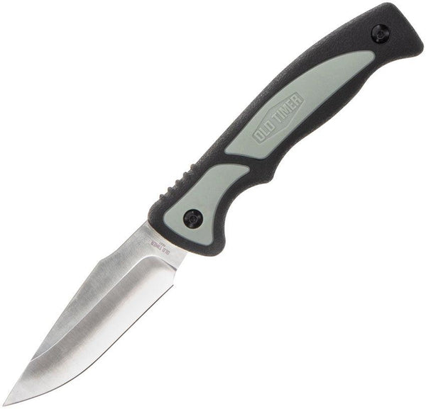 Schrade Trail Boss Fixed Blade Black & Gray TPE Caping Satin 8Cr13MoV - Knives.mx