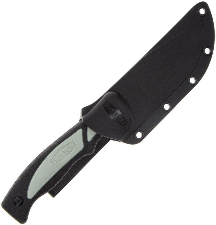 Schrade Trail Boss Fixed Blade Black & Gray TPE Caping Satin 8Cr13MoV - Knives.mx