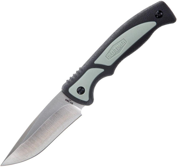 Schrade Trail Boss Fixed Blade Black & Gray TPE Satin 8Cr13MoV - Knives.mx