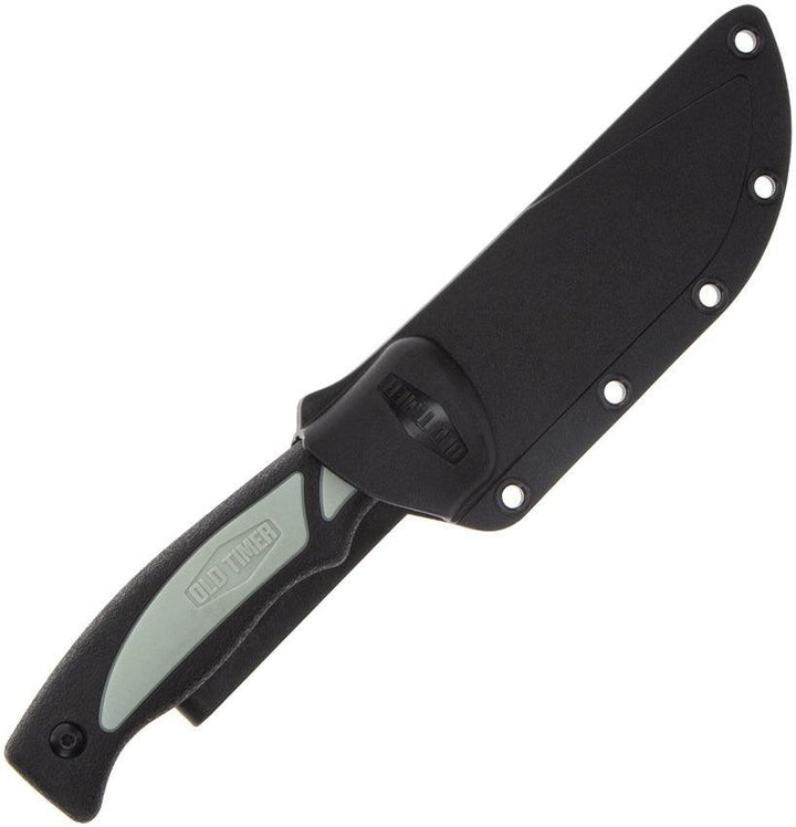 Schrade Trail Boss Fixed Blade Black & Gray TPE Satin 8Cr13MoV - Knives.mx