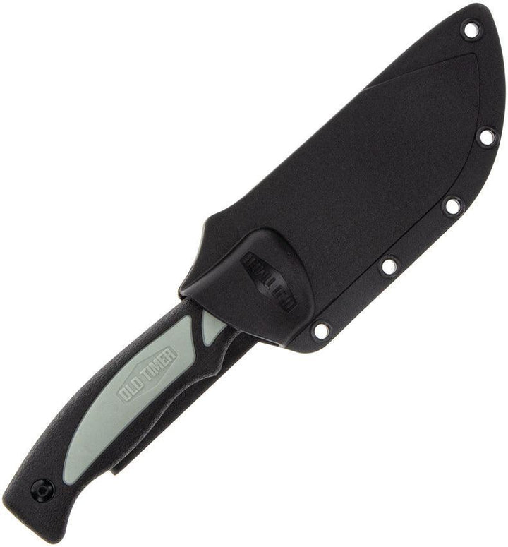 Schrade Trail Boss Fixed Blade Black & Gray TPE Satin Guthook 8Cr13MoV - Knives.mx