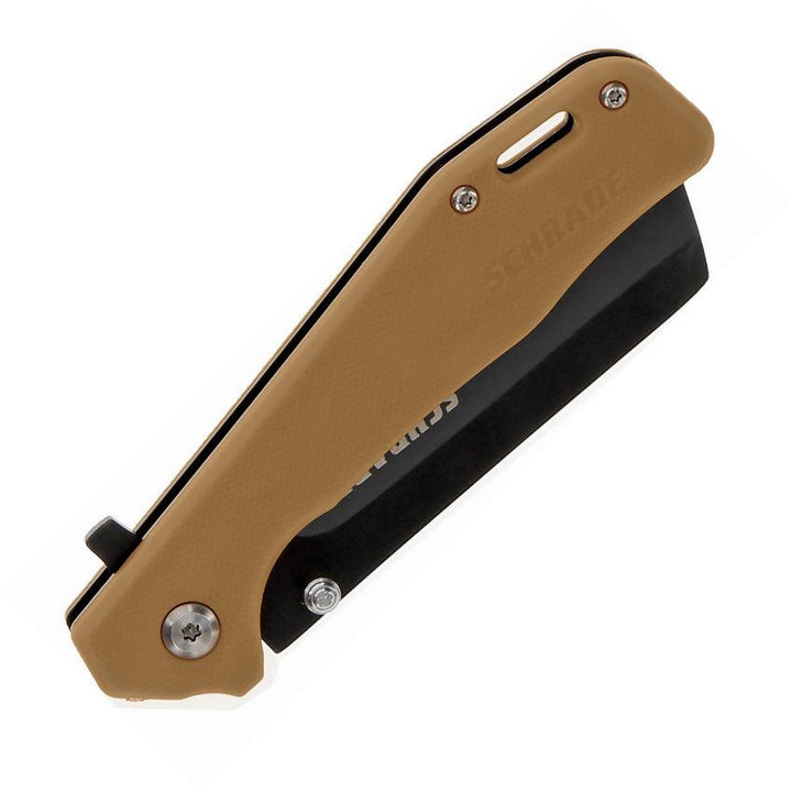 Schrade Ultra Glide Linerlock Brown GFN Black Oxide Coated 9Cr18MoV - Knives.mx