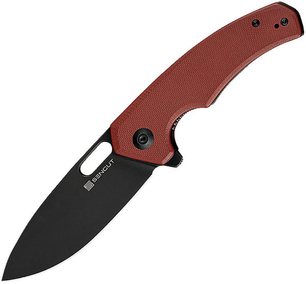 SENCUT Acumen Linerlock Burgundy G10 Black Stonewash 9Cr18MoV - Knives.mx