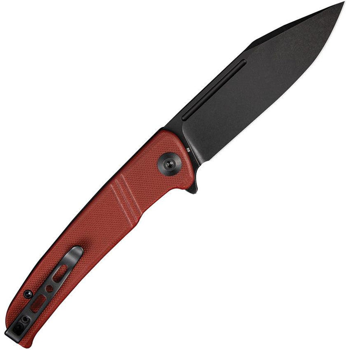 SENCUT Brazoria Linerlock Burgundy G10 Black Stonewash D2 - Knives.mx