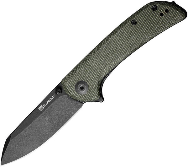 SENCUT Fritch Linerlock Green Micarta Stonewash 9Cr18MoV - Knives.mx