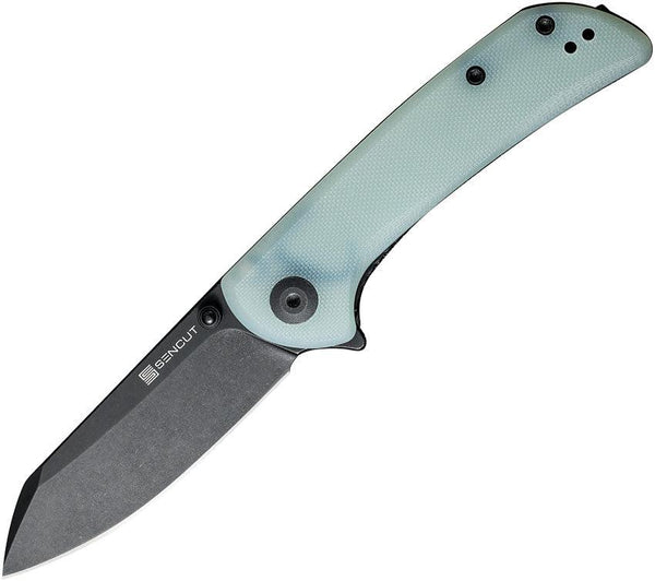 SENCUT Fritch Linerlock Jade G10 Black Stonewash 9Cr18MoV - Knives.mx