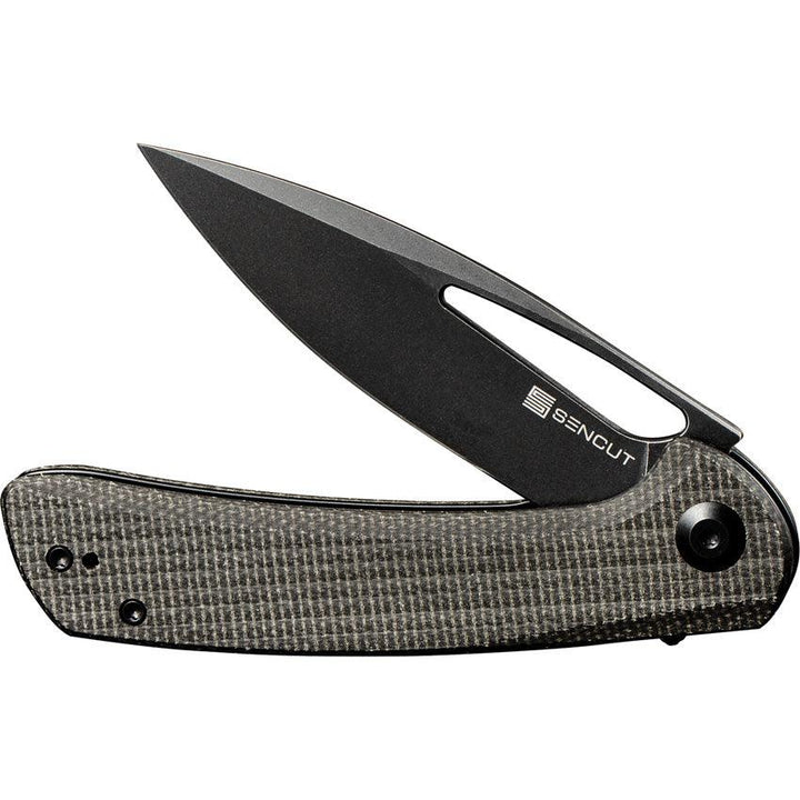 SENCUT Honoris Linerlock Green Micarta Black Stonewash 9Cr18MoV - Knives.mx