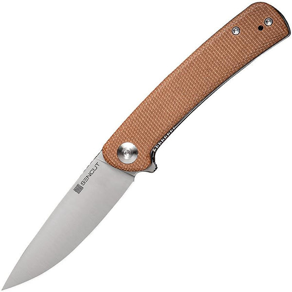 SENCUT Neches Linerlock Brown Micarta Satin 10Cr15CoMoV - Knives.mx