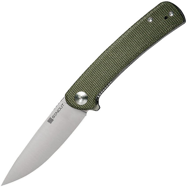 SENCUT Neches Linerlock Green Micarta Satin 10Cr15CoMoV - Knives.mx