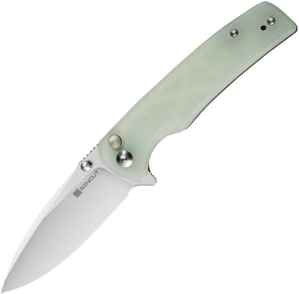 SENCUT Sachse Button Lock Jade G10 Satin 9Cr18MoV - Knives.mx