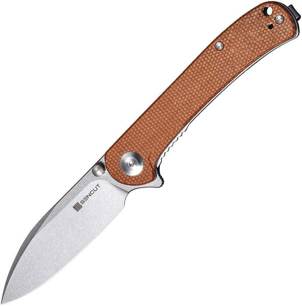 SENCUT Scepter Linerlock Brown Micarta Stonewash 9Cr18MoV - Knives.mx