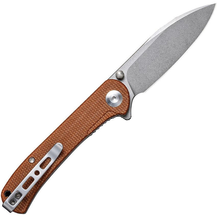 SENCUT Scepter Linerlock Brown Micarta Stonewash 9Cr18MoV - Knives.mx