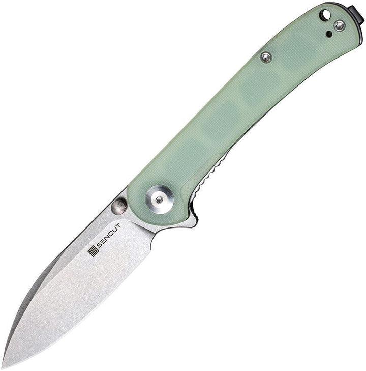 SENCUT Scepter Linerlock Jade G10 Stonewash 9Cr18MoV - Knives.mx