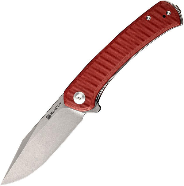 SENCUT Snap Linerlock Burgundy G10 Stonewash 9Cr18MoV - Knives.mx