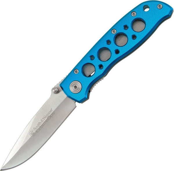 Smith & Wesson ExtremeOps Linerlock Blue Aluminum 440C - Knives.mx