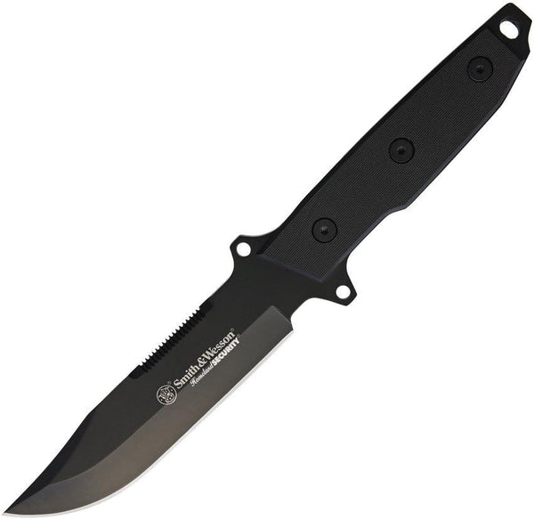 Smith & Wesson Homeland Security Tactical Black G10 Sawback Clip Point 7Cr17MoV - Knives.mx