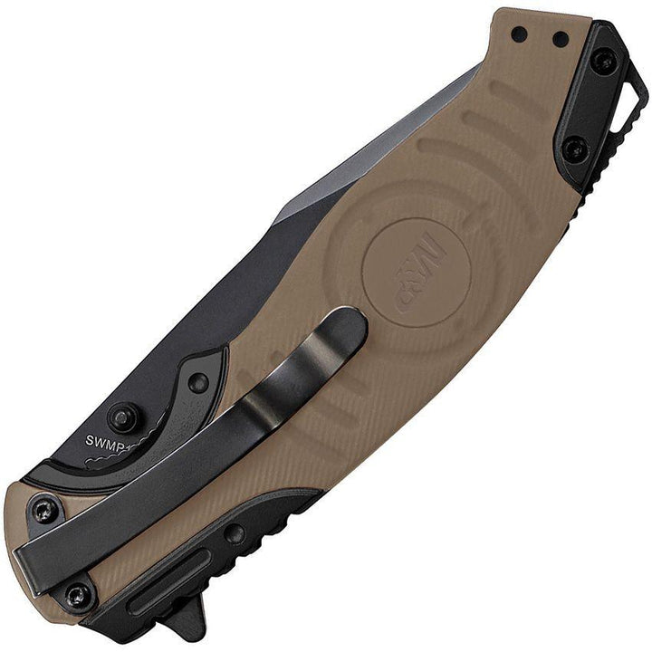 Smith & Wesson Linerlock Black/Tan Rubberized Aluminum Serrated Coated Stainless - Knives.mx