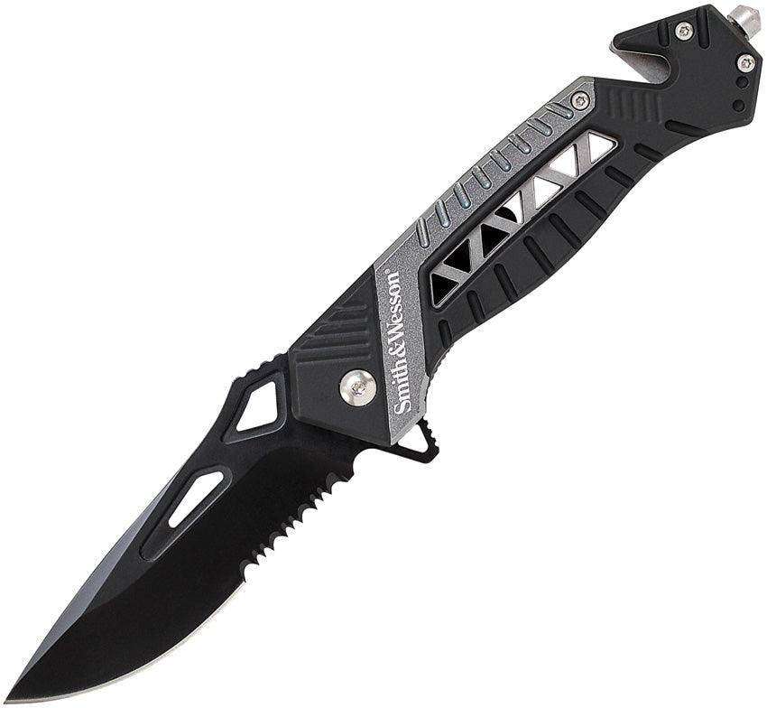 Smith & Wesson Linerlock Rescue Gray Serrated - Knives.mx