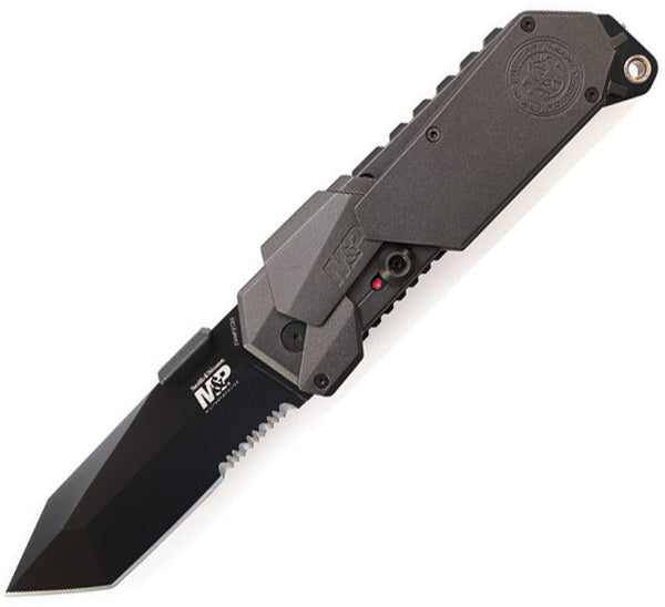 Smith & Wesson M&P MAGIC Linerlock A/O Aluminum Tanto Serrated Coated Stainless - Knives.mx