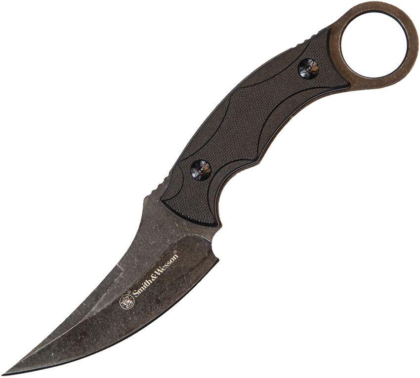 Smith & Wesson M&P Neck Knife Black G10 Stonewash Karambit Blade - Knives.mx