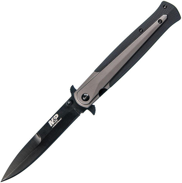 Smith & Wesson MP301 M&P Dagger Gray Stainless w Black Nylon Inlay Coated Stainless - Knives.mx