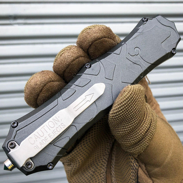 Smith & Wesson OTF Assist Finger Actuator A/O Black Aluminum Tanto AUS-8 - Knives.mx