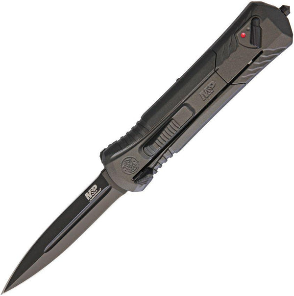 Smith & Wesson Out The Front A/O Black Aluminum Double Edge Coated AUS-8 - Knives.mx