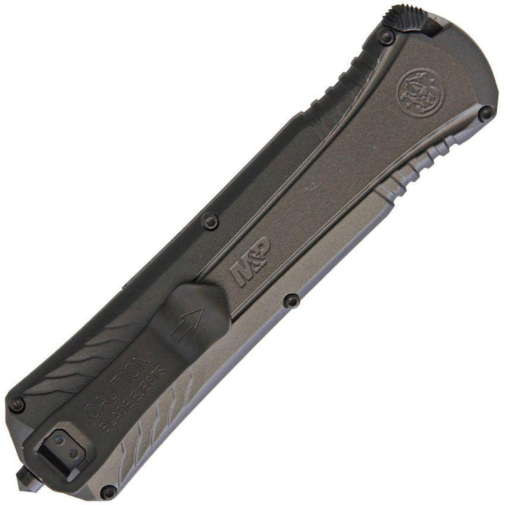 Smith & Wesson Out The Front A/O Black Aluminum Double Edge Coated AUS-8 - Knives.mx