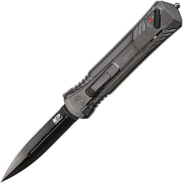 Smith & Wesson Out The Front A/O Gray Aluminum Double Edge Coated AUS-8 - Knives.mx