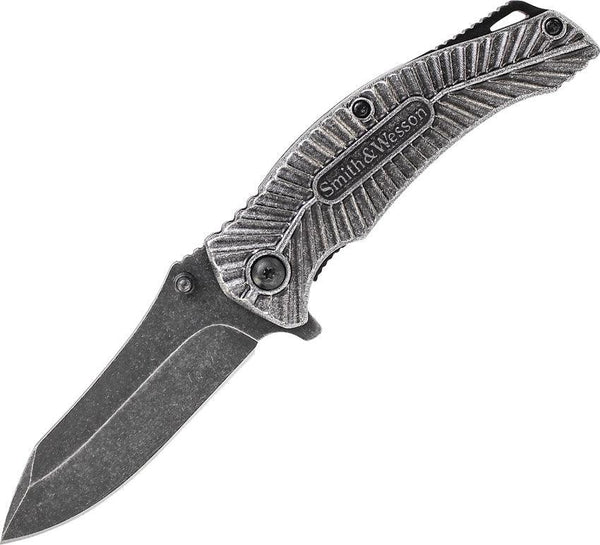 Smith & Wesson Stonewash Linerlock Black Stonewash 7Cr17MoV - Knives.mx
