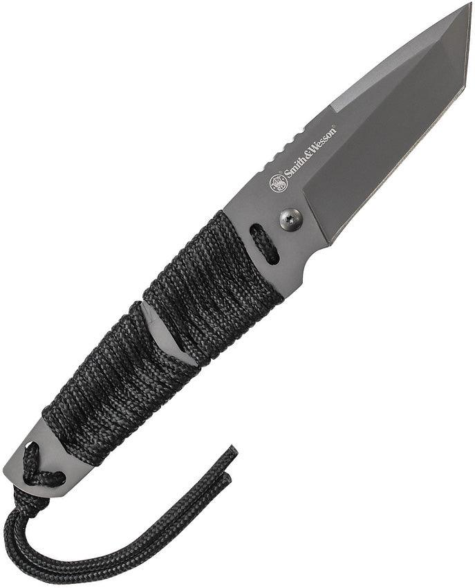 Smith & Wesson Tanto Fixed Blade Gray Titanium & Black Paracord - Knives.mx