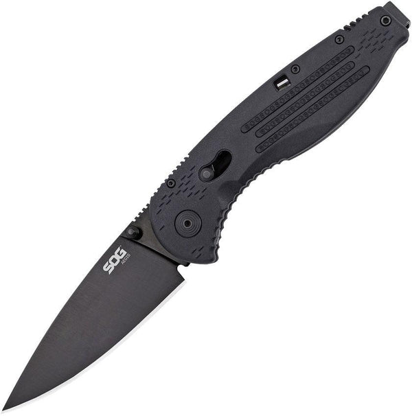 SOG Aegis Piston Lock Assisted Opening Black GRN AUS-8 - Knives.mx