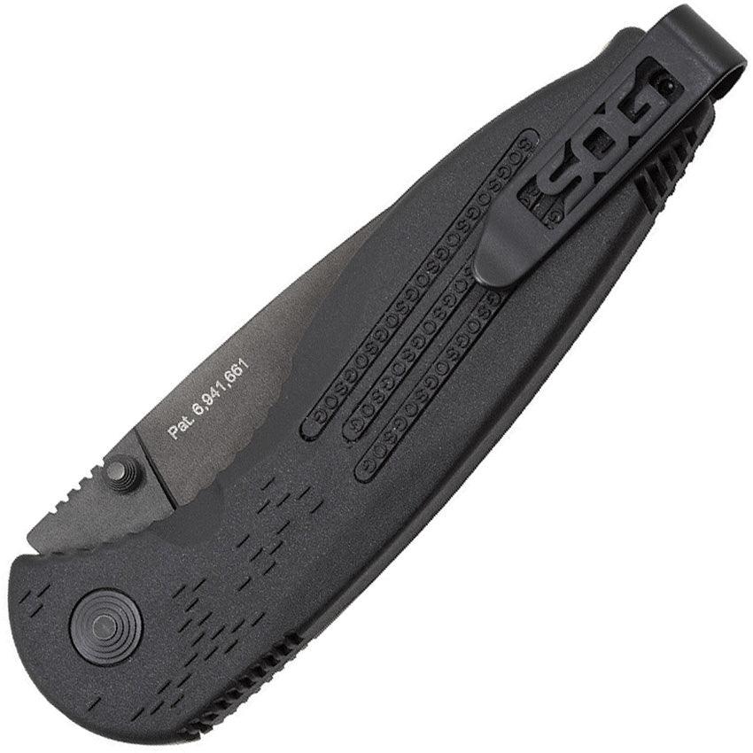 SOG Aegis Piston Lock Assisted Opening Black GRN AUS-8 - Knives.mx
