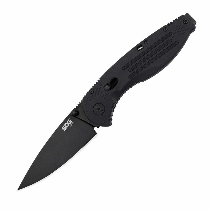 SOG Aegis Piston Lock Assisted Opening Black GRN AUS-8 - Knives.mx