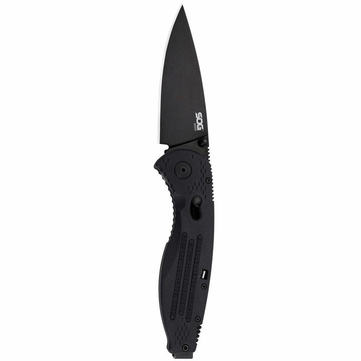 SOG Aegis Piston Lock Assisted Opening Black GRN AUS-8 - Knives.mx