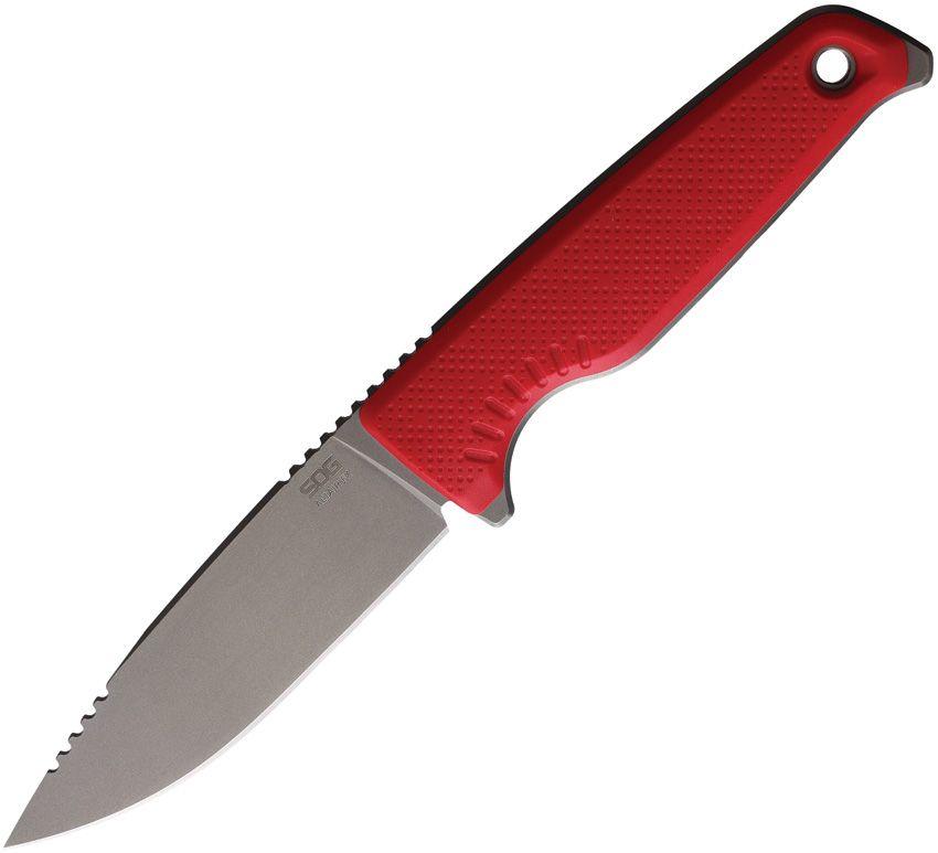 SOG Altair FX Fixed Blade Canyon Red GRN Clip Point TiNi CRYO CPM 154 - Knives.mx