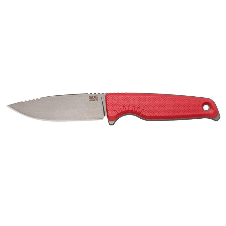 SOG Altair FX Fixed Blade Canyon Red GRN Clip Point TiNi CRYO CPM 154 - Knives.mx