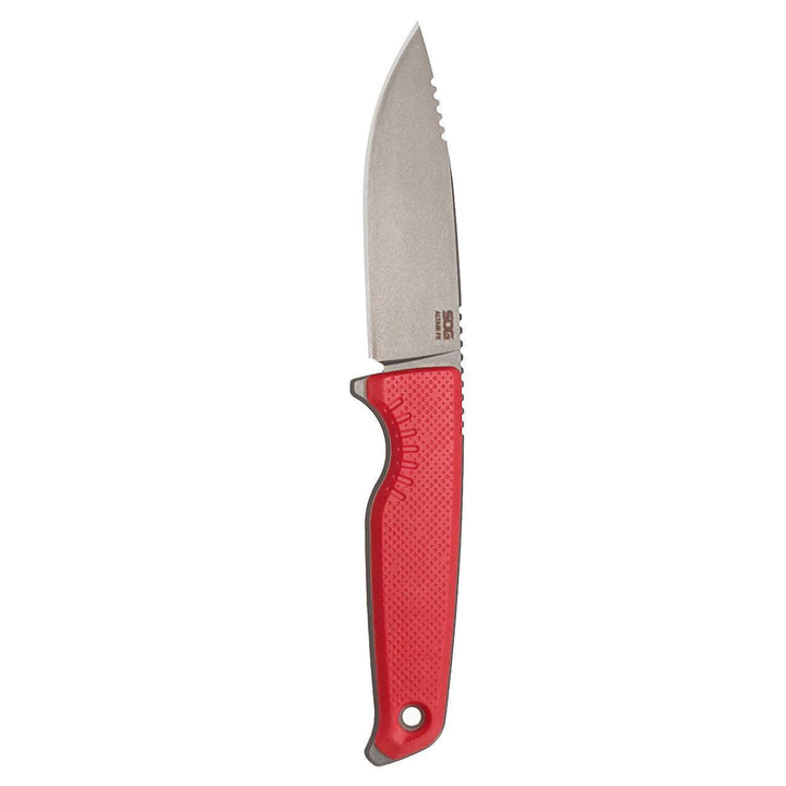 SOG Altair FX Fixed Blade Canyon Red GRN Clip Point TiNi CRYO CPM 154 - Knives.mx