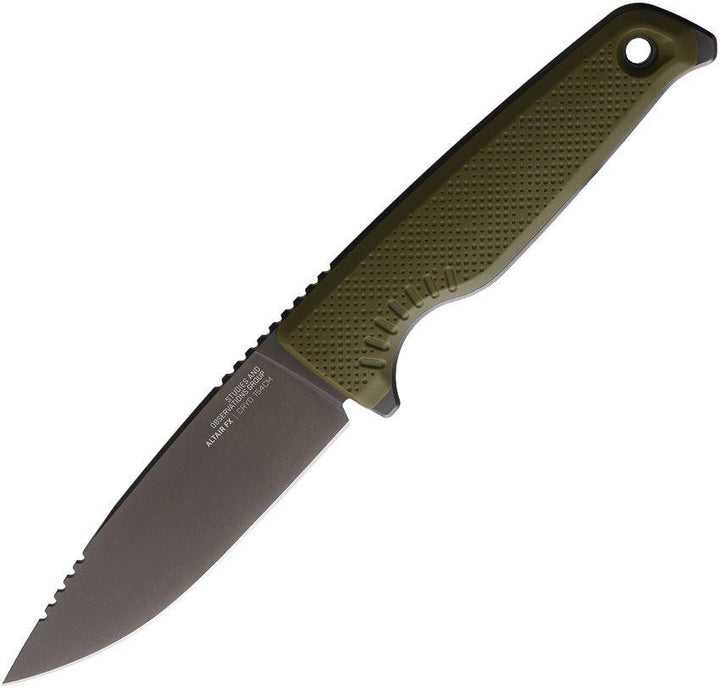 SOG Altair FX Fixed Blade Field Green GRN Clip Point TiNi CRYO CPM 154 - Knives.mx