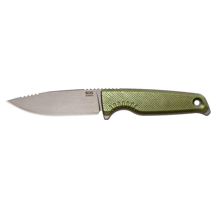 SOG Altair FX Fixed Blade Field Green GRN Clip Point TiNi CRYO CPM 154 - Knives.mx